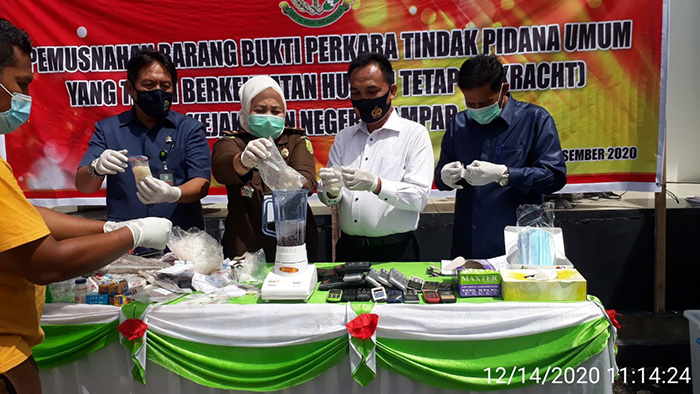 Narkoba Mendominasi Pemusnahan Barang Bukti oleh Kejari Kampar, Ada 56 Kasus