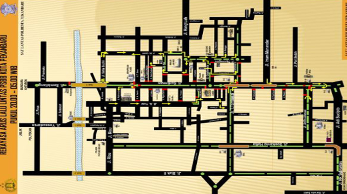 PENGUMUMAN, Jalan Jenderal Sudirman Pekanbaru Ditutup Mulai Selasa (21/4/2020) Malam Pukul 20.00 WIB