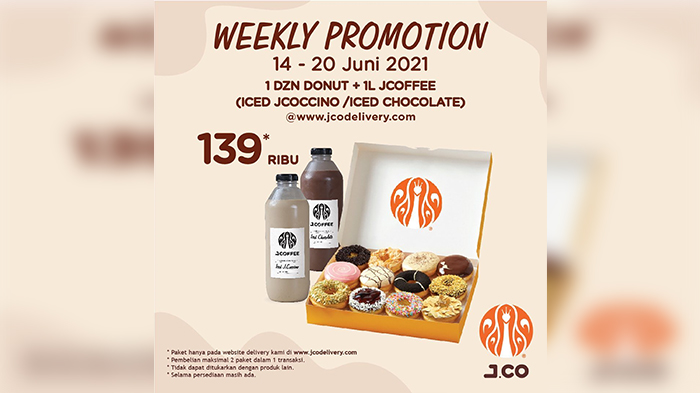 HARI TERAKHIR, Promo JCO Hari Ini 1 Lusin Donat dan 1 liter J.Coffee Hanya Rp 139.000