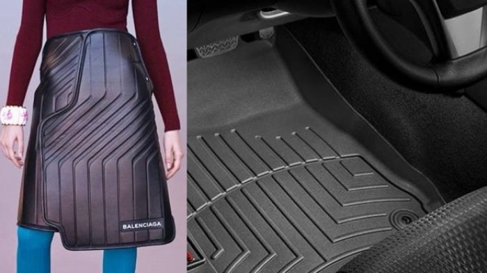 Aneh, Fashion Jaman Now! Rok Mirip Karpet Mobil Ini Harganya Bikin Geleng-geleng Kepala