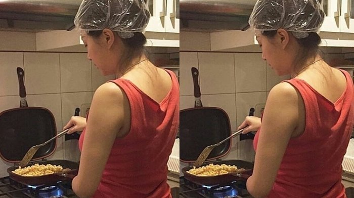 Difoto Lagi Masak, Artis ini Buat Netizen Kagum