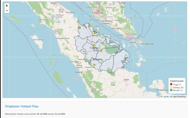 Hari Ini Hotspot di Riau Naik Jadi 22 Titik, Rohil dan Dumai Mendominasi - Tribunpekanbaru.com