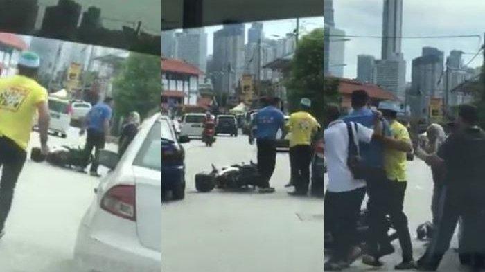 VIRAL Video Pria Pukul Emak-emak Karena Belok Tak Nyalakan Lampu Sein, Ini yang Terjadi