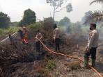 Sempat Diguyur Hujan, Api Karhutla di Jalan Lingkar Pangkalan Kerinci Pelalawan Belum Padam Total