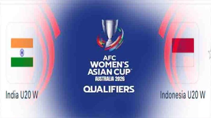 LIVE TIMNAS PUTRI - Tampilan banner Live Score Timnas Putri Indonesia Vs India U20 di Kualifikasi Piala Asia Wanita U20 2026 malam ini, Rabu 6 Agustus 2025. Cek link Live Streaming Indonesia Vs India U20 di sini!