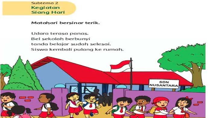 KUNCI JAWABAN Kelas 1 SD Tema 3 Subtema 2, Soal Tentang Kegiatan Siang Hari Pilihan Ganda Essay