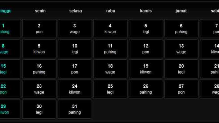 Kalender Maret 2026