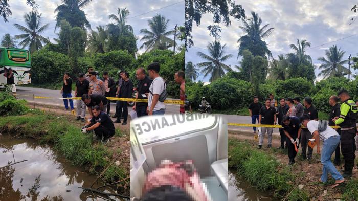 PENGANIAYAAN BERAT MEMPAWAH - Polisi melakukan olah TKP di lokasi penganiayaan berat yang terjadi di Jalan Raya depan SDN 11 Jongkat, Desa Peniti Luar, Kecamatan Jongkat, Kabupaten Mempawah, pada Jumat 14 November 2025 sekitar pukul 15.00 WIB. Kejadian ini menewaskan satu lansia dan rekannya yang kritis.
