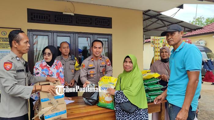 Gerakan Pangan Murah Polri di Polsek Jongkat Disambut Antusias Warga, Siapkan 2 Ton Beras