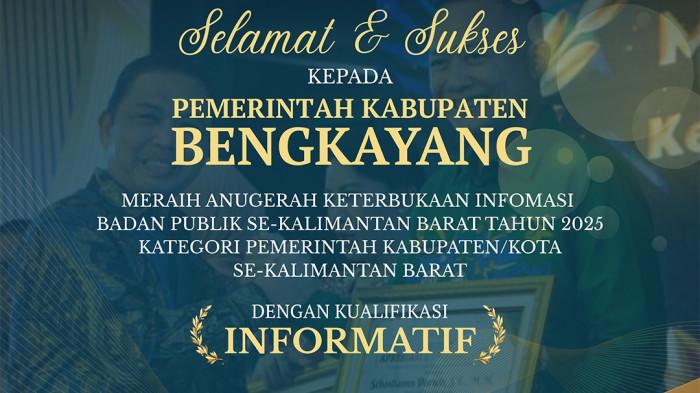PENGHARGAAN - Penganugerahan Keterbukaan Informasi Badan Publik se-Kalimantan Barat yang digelar di Pendopo Gubernur Kalimantan Barat pada Jumat 14 November 2025.