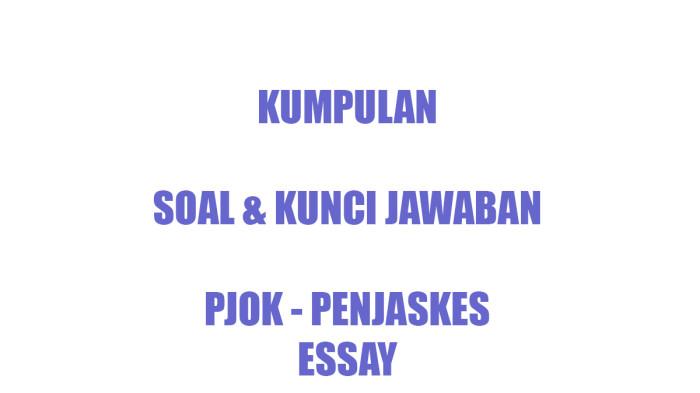 50 SOAL Essay PJOK Kelas 2 SD MI Ulangan Semester Terbaru Lengkap Kunci Jawaban Penjaskes Kls II