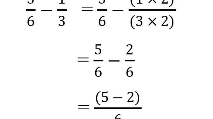 Pengurangan bilangan pecahan