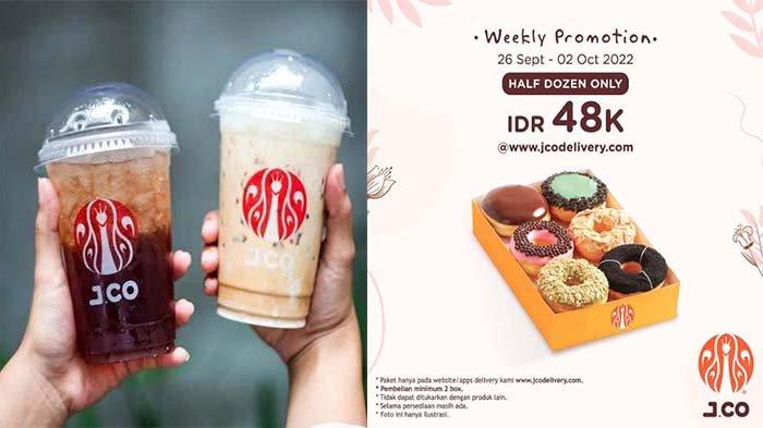 Promo Makanan Promo JCO 1 Oktober 2022, Ada Iced Americano Iced Jcoccino & Donuts 1/2 Lusin 48 Ribu