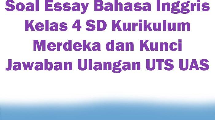 Mengasah Kemampuan Berpikir Kritis dan Ekspresi Diri: Kumpulan Soal Esai Bahasa Inggris untuk Siswa Kelas 4