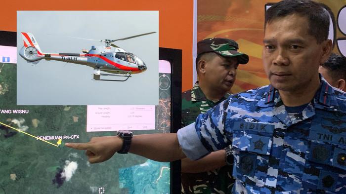 EVAKUASI HELIKOPTER JATUH - Komandan Lanud Supadio, Marsekal Pertama TNI Sidik Setiyono menjelaskan titik ditemukannya serpihan badan helikopter PK-CFX yang jatuh di wilayah Kabupaten Sekadau, Kalimantan Barat, Kamis 16 April 2026. Berikut kronologi hilang kontak helikopter PK-CFX versi manifes penerbangan.