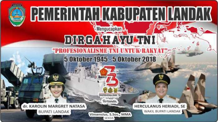Pemkab Landak Ucapkan Selamat Hari Jadi TNI ke- 73 tahun