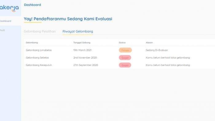 Arti Status Sedang Dievaluasi di https://dashboard.prakerja.go.id/ Kartu Prakerja Gelombang 22
