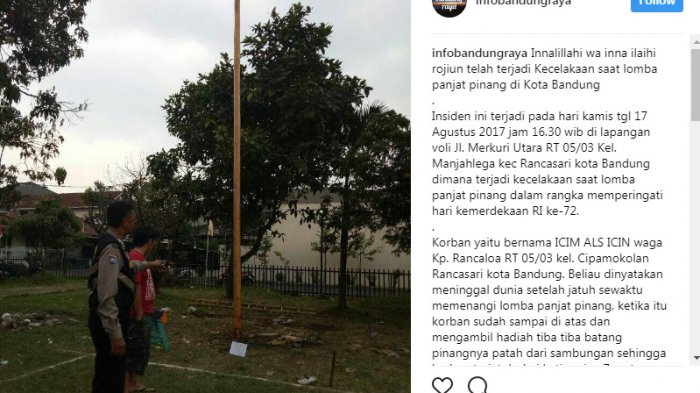 Sempat Mengambil Hadiah, Seorang Pria Tewas Terjatuh saat Panjat Pinang
