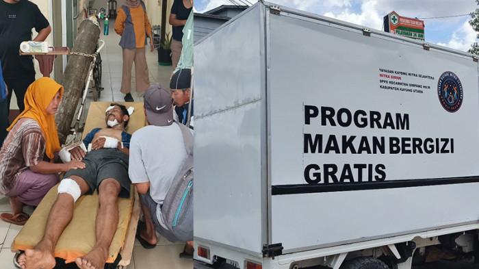 KECELAKAAN MBG KKU - Seorang pengendara motor bernama Mantep (53) mendapat perawatan medis di UPTD Puskesmas Teluk Melano usai terlibat kecelakaan dengan mobil program Makanan Bergizi (MBG) di pertigaan Sungai Sambas, Desa Nipah Kuning, Kecamatan Simpang Hilir, Kabupaten Kayong Utara, Senin 6 Oktober 2025. Sang sopir mobil MBG menjelaskan kronologi kecelakaan tersebut.