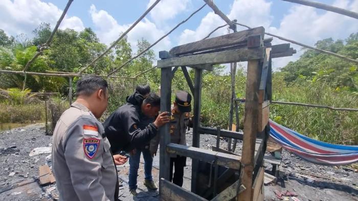 Tambang Ilegal di Sekayam Ditertibkan, Polisi Bongkar Tenda dan Tutup Lubang Galian