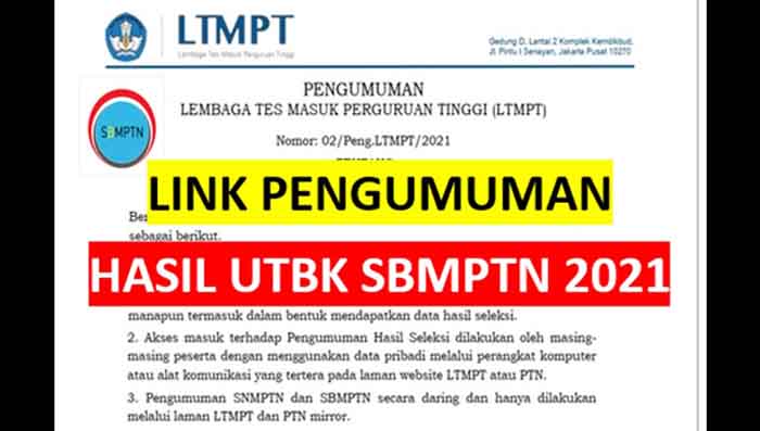 Cara Melihat Nilai SBMPTN 2021 Masukkan Nomor Peserta UTBK-SBMPTN di Link Mirror Perguruan Tinggi