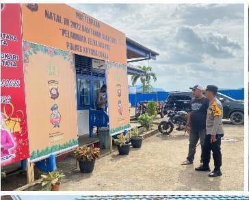 Pengecekan Pos Terpadu Natal 2022 dan Tahun Baru 2023 di Pelabuhan Teluk Batang Polres Kayong Utara
