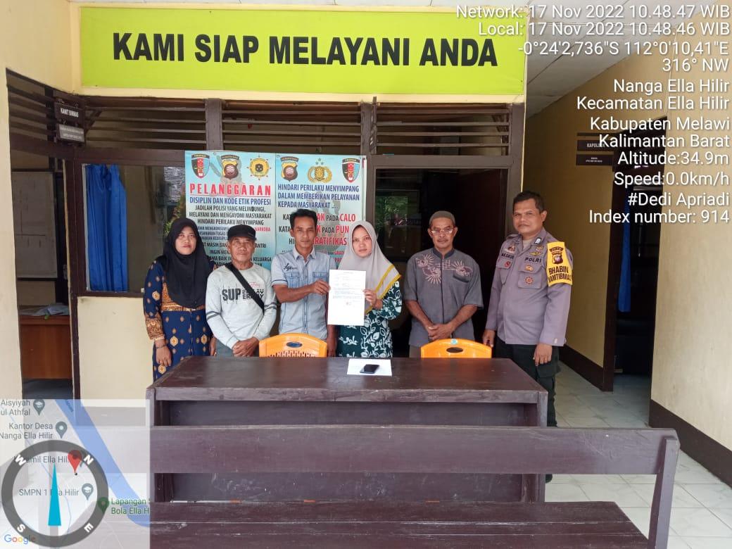 Bhabinkamtibmas Polsek Ella Hilir Tanggapi dan Menyelesaikan Pengaduan Masyarakat di Desa Binaannya