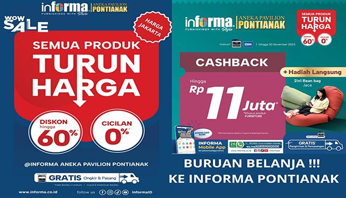 Belanja di Informa Pontianak, Dapatkan Cashback Furniture Sambut Perayaan Akhir Tahun