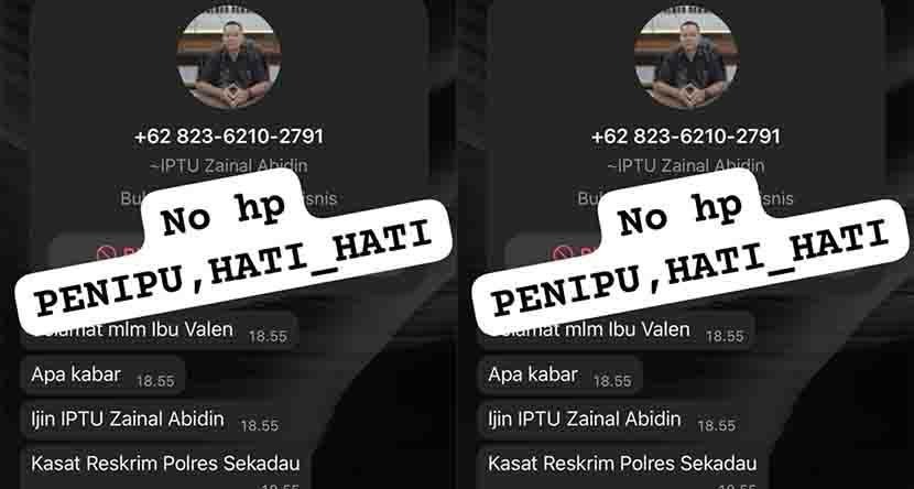 Nomor WA Catut Nama Kasat Reskrim Polres Sekadau, Polisi Minta Warga Tak Terkecoh dan Waspada - Tribunpontianak.co.id