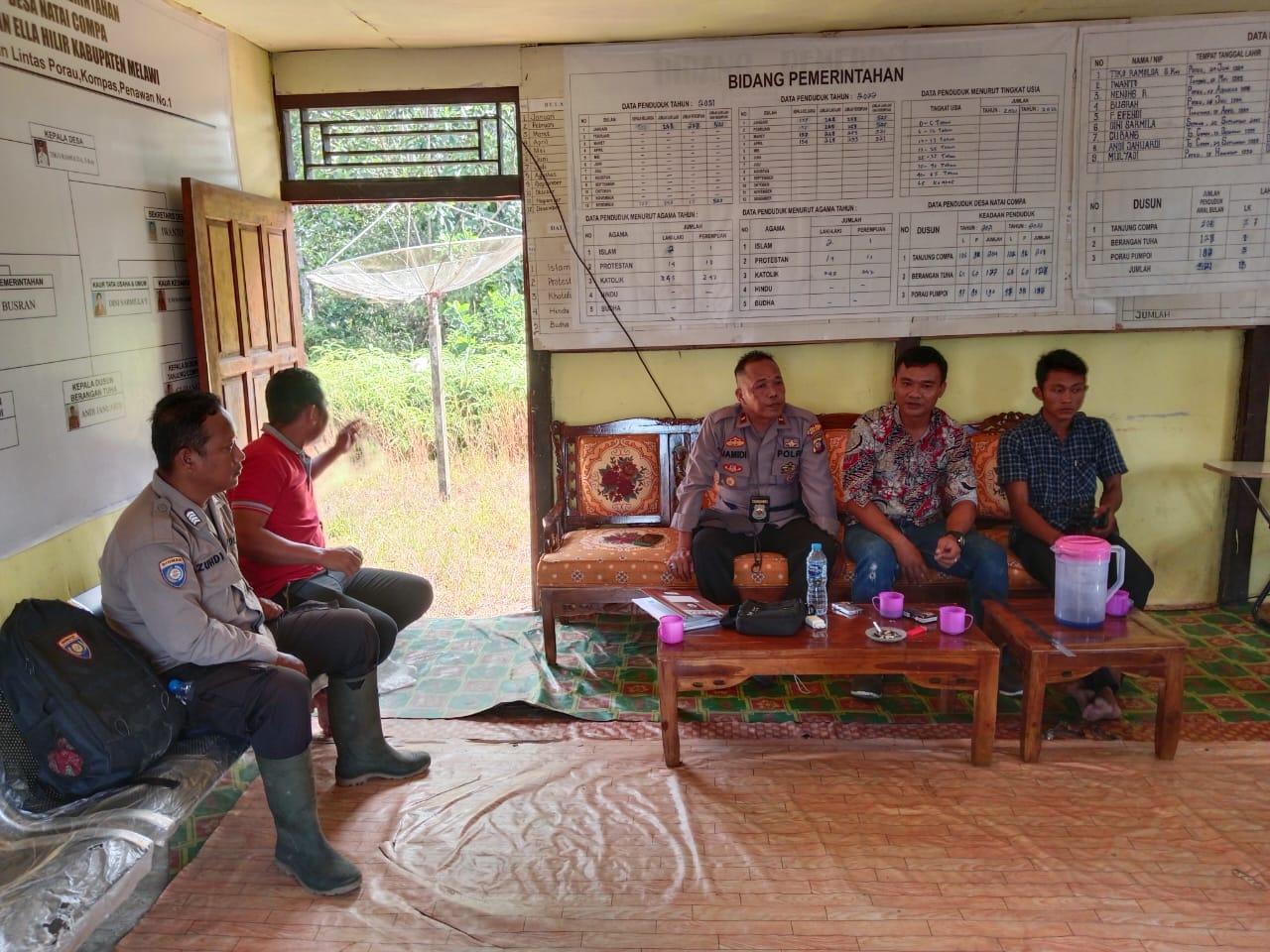 Polsek Ella Hilir Gelar Jumat Curhat, Kades Natai Compa Sampaikan Keluhan Karhutla