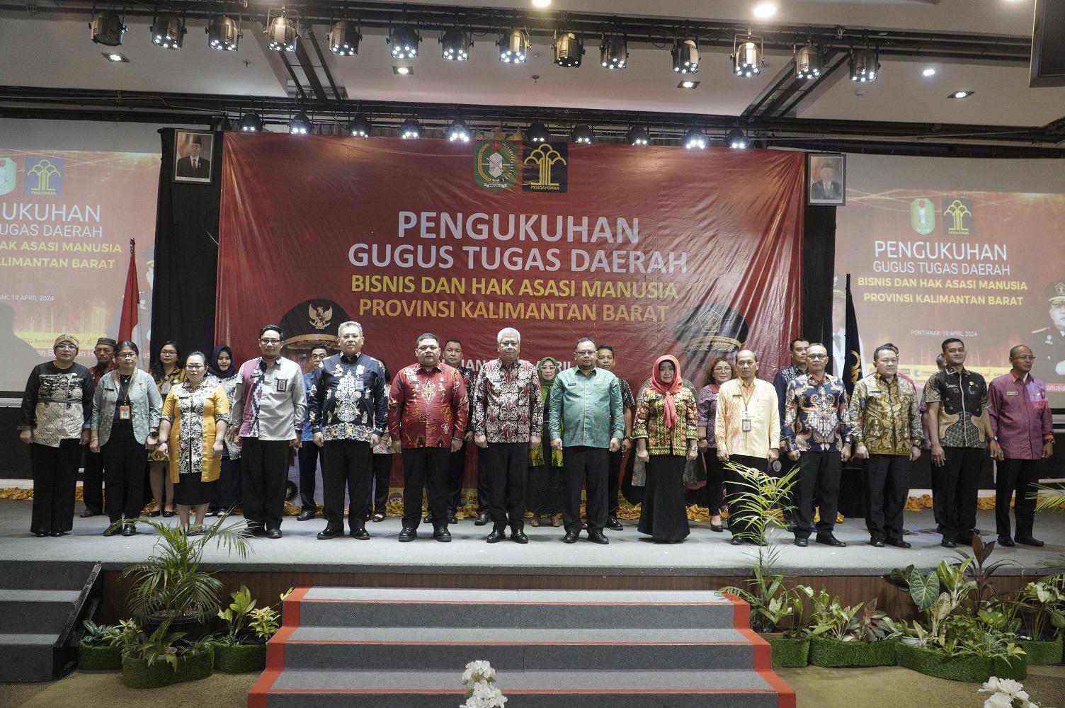 Pj Gubernur Harrison Kukuhkan Gugus Tugas Bisnis dan HAM Kalbar, Tindaklanjut Program Dewan HAM PBB