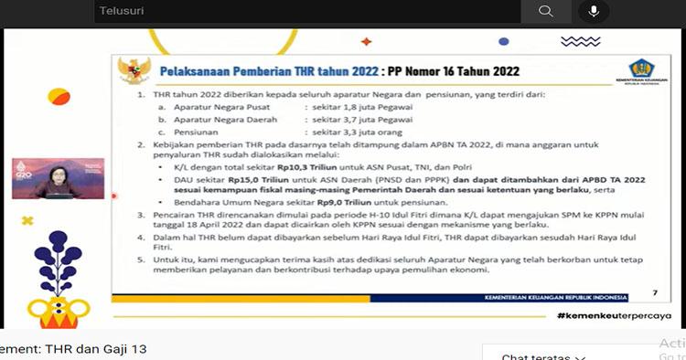 Disahkan Jokowi Diumumkan Sri Mulyani - Cek Besaran THR Gaji ke-13 dan Tukin PNS Tahun 2022