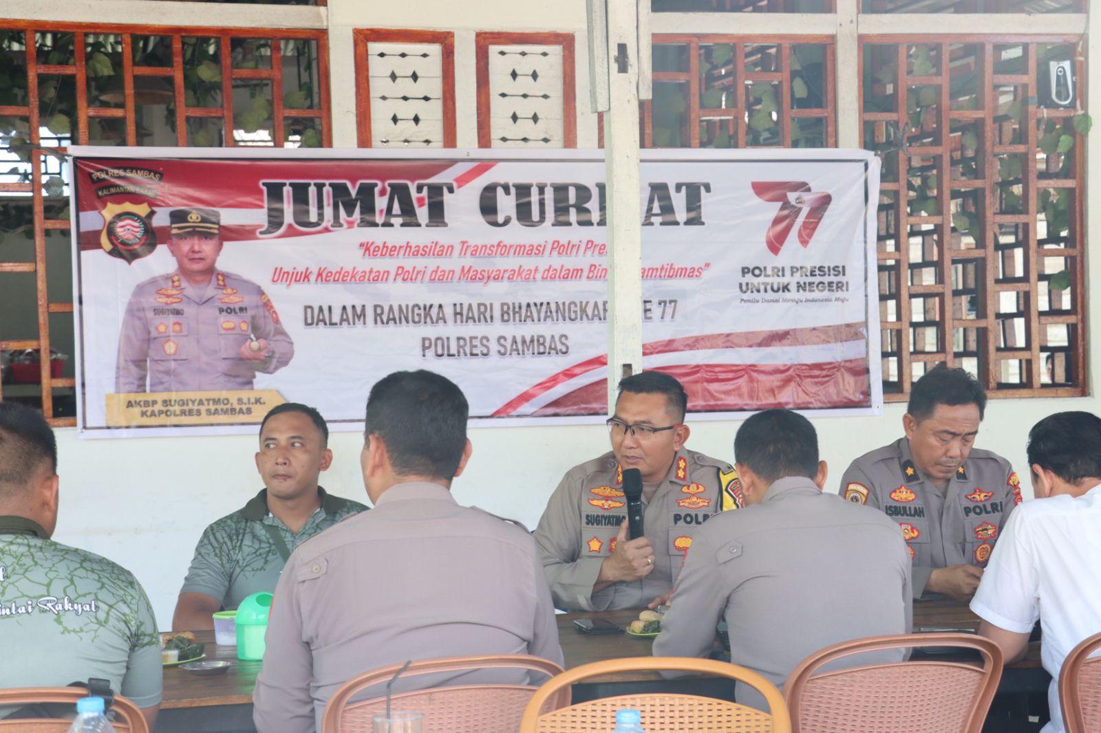 Polres Sambas Gelar Jumat Curhat Jelang Hari Bhayangkara ke-77, Ini Pembahasannya