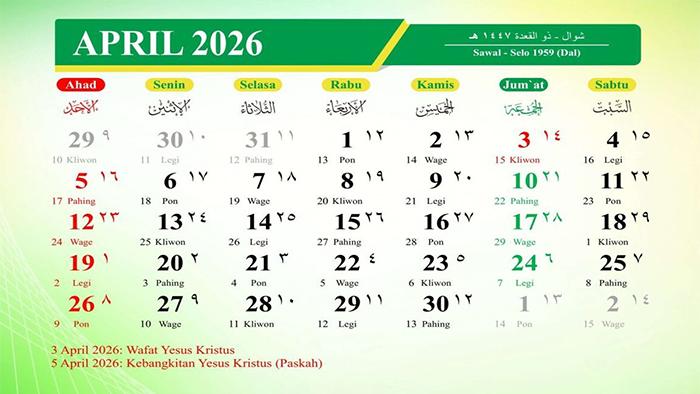 Jadwal Libur Panjang April 2026 Lengkap Long Weekend dan Cuti Bersama Kalender Terbaru SKB 3 Menteri