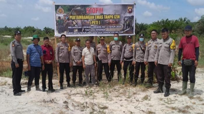Polsek Mandor Temukan Alat PETI yang Sudah Tidak Bertuan, Langsung Pasang Imbauan