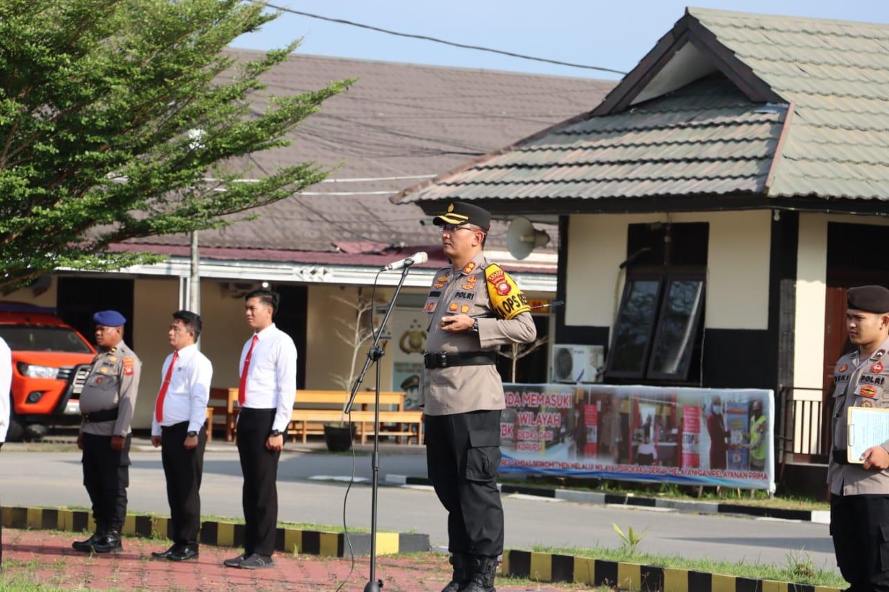 Apel Pengecekan Pam TPS, Kapolres Sambas Ingatkan Netralitas dan Profesionalisme