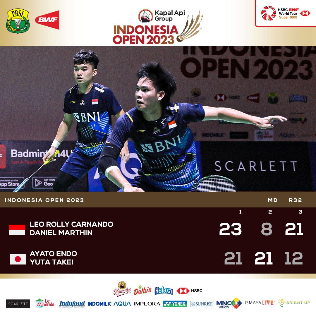 Leo Carnando/Daniel Marthin Menang , Wakil Indonesia di Babak 16 Besar Indonesia Open 2023 Bertambah