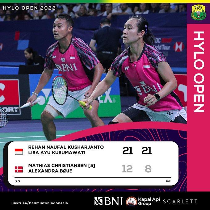 Live Streaming Hylo Open 2022 Hari Ini Rehan Naufal/Lisa Ayu Berebut Tiket Final Vs Wakil Prancis
