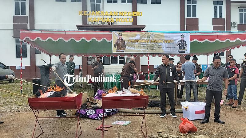 Kejari Kapuas Hulu Musnahkan Narkoba dan Barang Bukti Tindakan Kejahatan