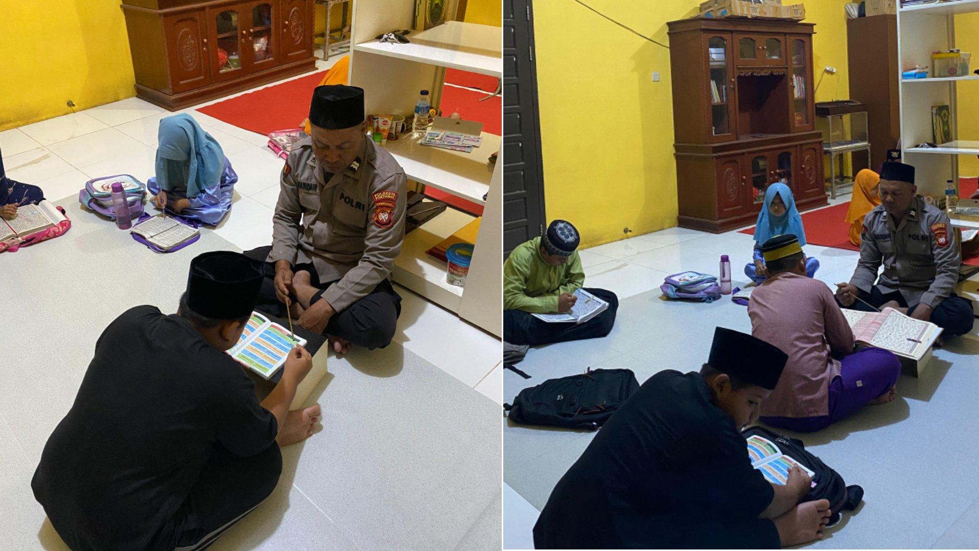 Anggota Polresta Pontianak Mengajar Ngaji Anak-Anak di Lingkungan Tempat Tinggal