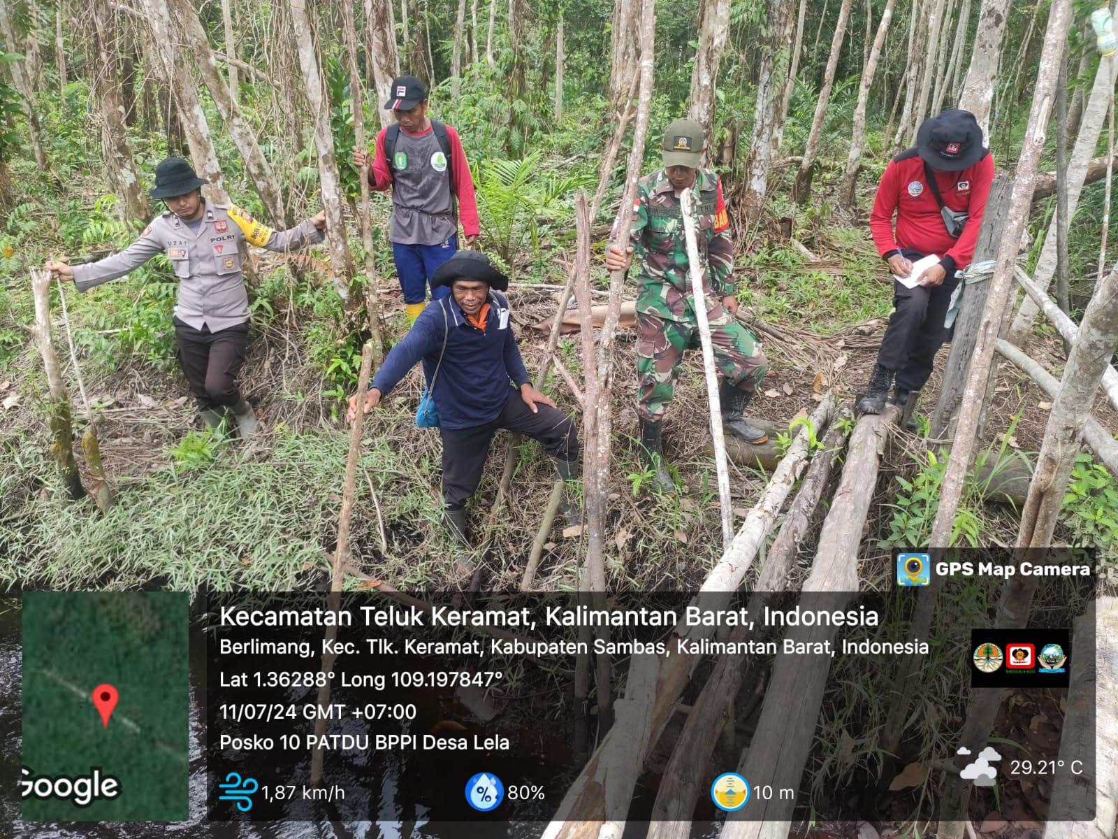 Polri, TNI, Manggala Agni Patroli Terpadu Gabungan Antisipasi Karhutla di Desa Lela Teluk Keramat