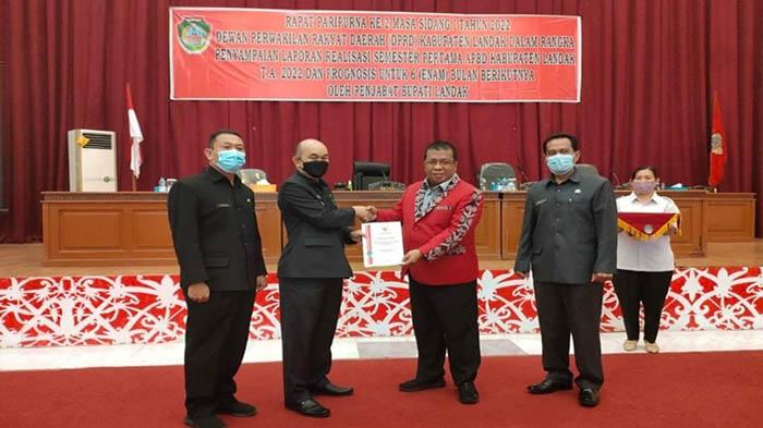 Pj Bupati Landak Sampaikan Laporan Realisasi APBD Tahun 2022 Semester Pertama