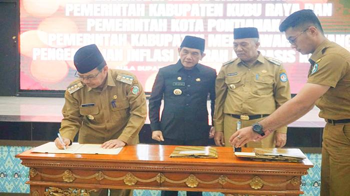 Pemkab Mempawah, Kubu Raya & Pemkot Pontianak Teken Kerjasama Pengendalian Inflasi Berbasis Kawasan
