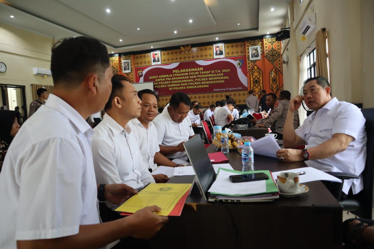 Itwasum Polri Melaksanakan Audit Kinerja Tahap II Tahun 2024 pada Empat Polres di Singkawang