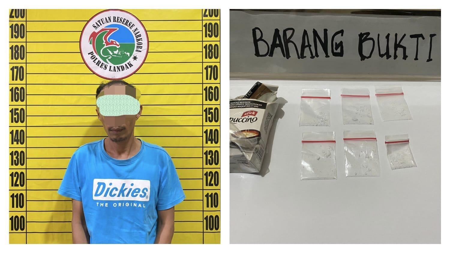 Satresnarkoba Polres Landak Berhasil Tangkap Pengedar Sabu dan Amankan Barang Bukti