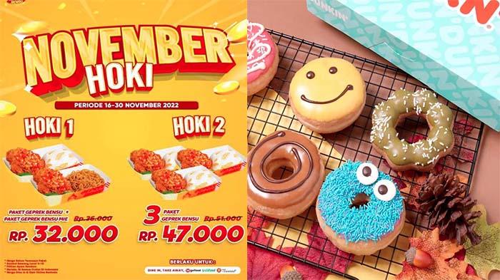 Promo Makanan Hari Ini 19 November 2022, Menu Dunkin Donuts JCO Geprek Bensu Domino's Pizza Chatime