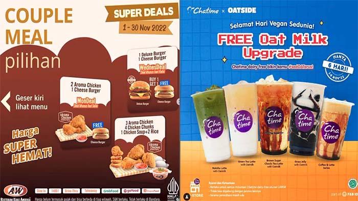 Promo Makanan Hari Ini 1 November 2022, Pizza Hut KFC Hokben McD JCO Chatime Dunkin Donuts A&W