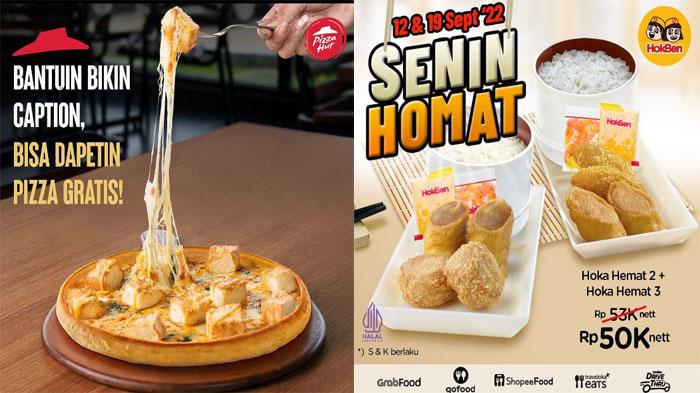 Promo Makanan 12 September 2022, KFC McD Pizza Hut JCO Dunkin Donuts Hokben Chatime BreadTalk A&W