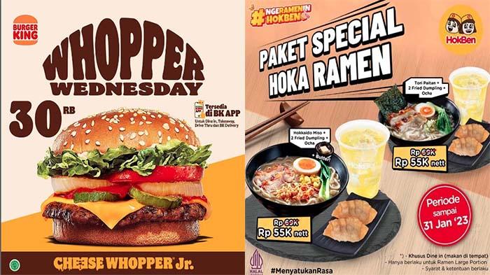 Promo Makanan di Restoran 18 Januari 2023, Ada Menu Pizza Hut Hokben Solaria KFC McD Burger King A&W