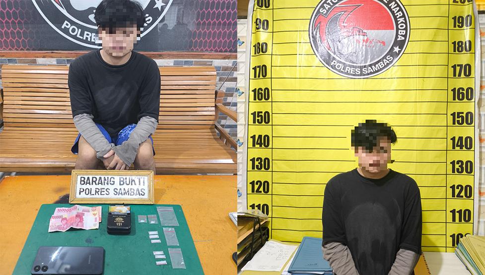 Satresnarkoba Polres Sambas Tangkap Pengedar Narkotika di Kecamatan Sebawi